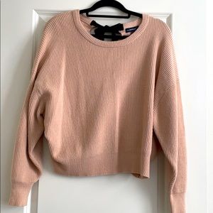 Zara sweater with bow detail. Blush/nude size S